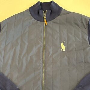 Polo by Ralph Lauren Men's Navy cardigan Jacket- Polo Golf Tour logo size large